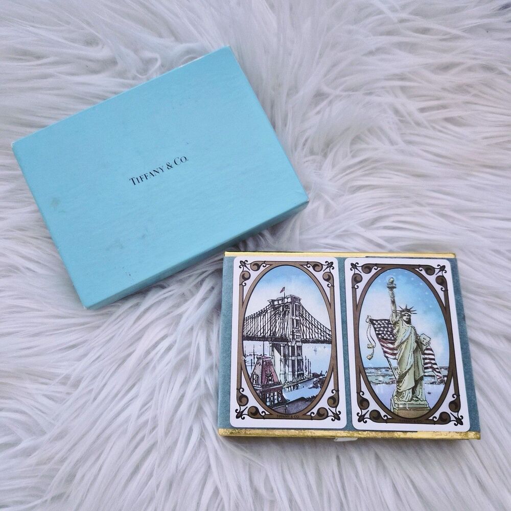 Vtg Sealed Tiffany & Co. Playing Cards - NY Statue of Liberty & Brooklyn Bridge